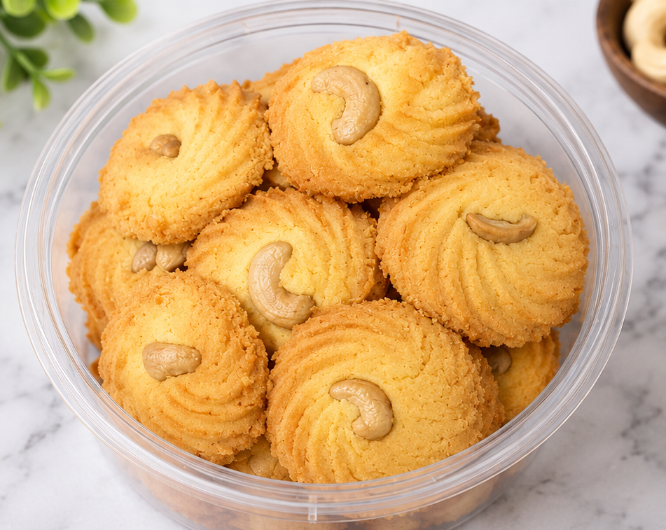 Cashew Butter Cookies - Premium Crispy Cashew Biscuits