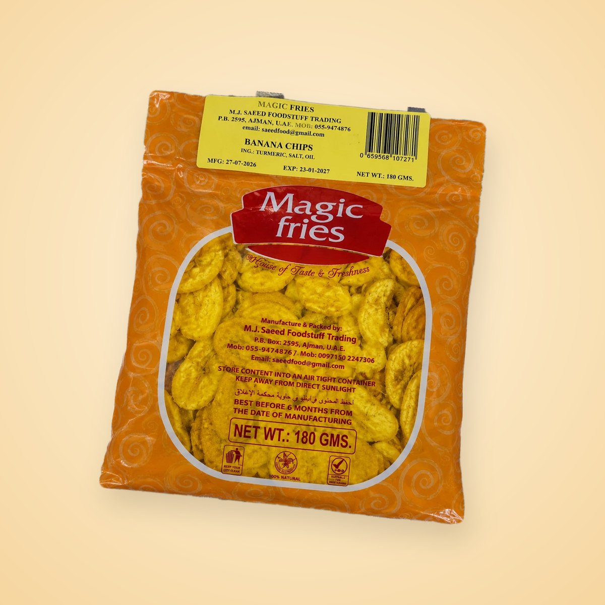 Magic Fries Banana Chips 180g snacks