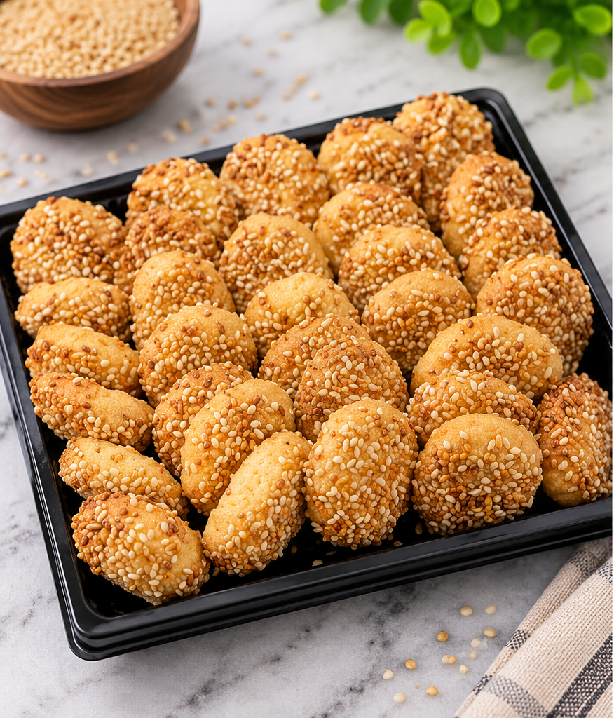 Sesame Seed Cookies - Crispy & Crunchy Sesame Biscuits